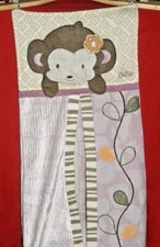 Cocaloo Monkey Diaper Stacker Violet Lilac Purple Beige Zebra Baby Girl Nursery