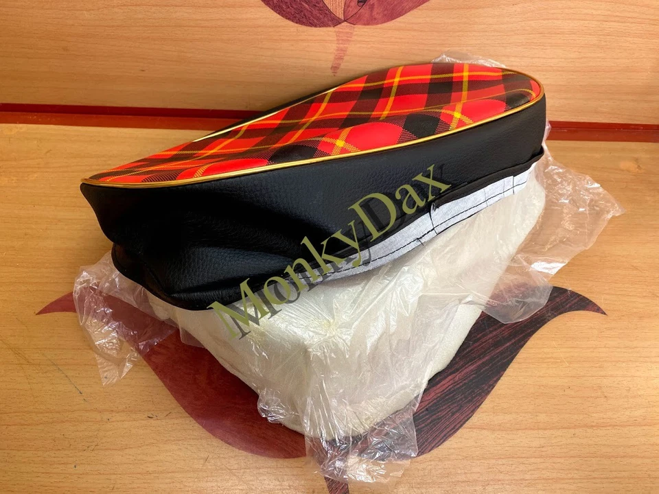 Honda Z50M 1967 cubierta de asiento y espuma. Cubierta de sillín de asiento de tartán Monkey Z50 M a NOS. Foto 3 de 4