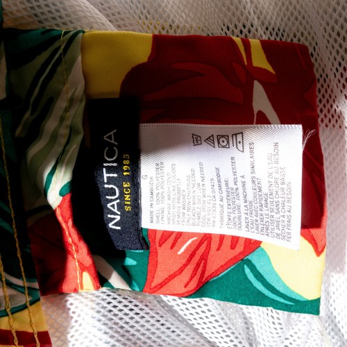 Nautica Men's L Yellow Hawaiian Style Calathea Botanical Swim Trunks - Picture 8 of 16