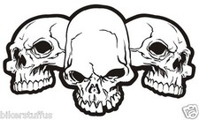 THREE SKULLS CROSSBONES STICKER LAPTOP STICKER HARD HAT STICKER TOOLBOX STICKER