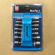 Blue Spot 14Pc Nut Driver Set Drill Socket Nuts Hex Bolts Screws Metric Imperial