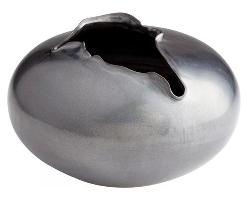 Black Metal Tambora 8 Inch Tall Ceramic Vase - Picture 1 of 1