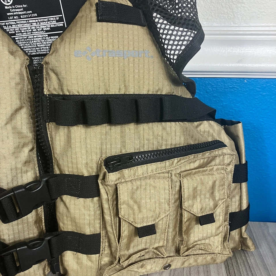 Extrasport Type 3 PFD Life Jacket Flotation Aid Adult Medium/Large Beige - Image 2 of 4