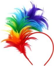 Regenbogen Haarband Feder Karneval Papagei Kostüm Party