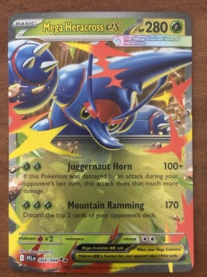 Pokémon TCG Mega Heracross Ex 009/094 Phantasmal Flames Double Rare NM Card