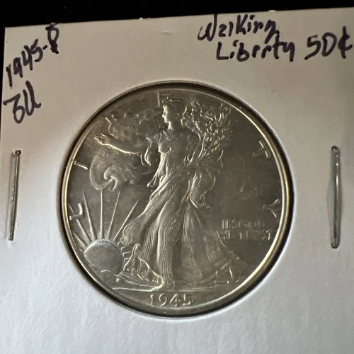 1945-P Walking Liberty Silver Half Dollar 50c Gem BU Uncirculated US Coin