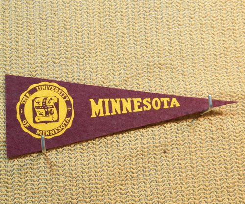 FELT PENNANT UNIVERSITY OF MINNESOTA VINTAGE 1960s SIGN LAW SCHOOL COLLEGE ARTS - 第 1/10 張圖片