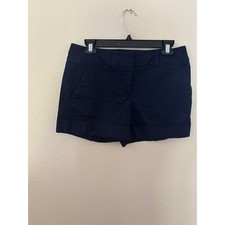 New York Company 7th Avenue Navy Blue Chino Shorts Size 4 Cuffed Stm A1124