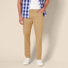 Amazon Essentials Mens Flat Front Big & Tall Stretch Twill Black Pant 50W X 30L