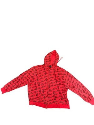 Rocawear All-Over Logo Zip Hoodie Y2K Red
