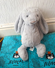 Jellycat Bashful Grey Bunny Rabbit Plush Soft Toy Medium Washable