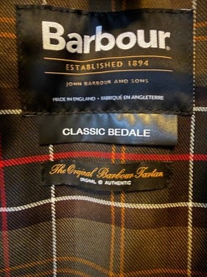 MENS BARBOUR BEDALE CLASSIC WAX JACKET OLIVE SIZE 38 MADE IN