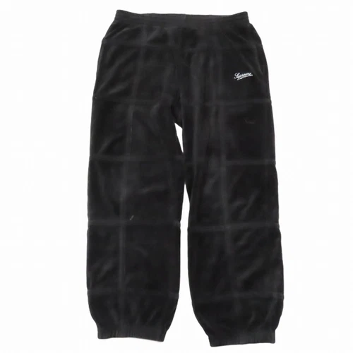 Pantalon velours 20SS Supreme Grid Taping logo un point taille élastique S noir 6 d'occasion