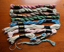 Lot of 7 Skeins DMC Perle Cotton Embroidery Floss Thread  Extra, Some Started
