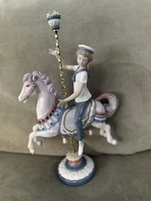 Lladro’ Porcelain Sculpture - Boy on Carousel Horse - Original Box