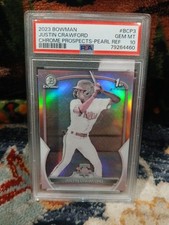2023 Bowman Chrome Justin Crawford Pearl Refractor 1st Bowman Rookie SSP 