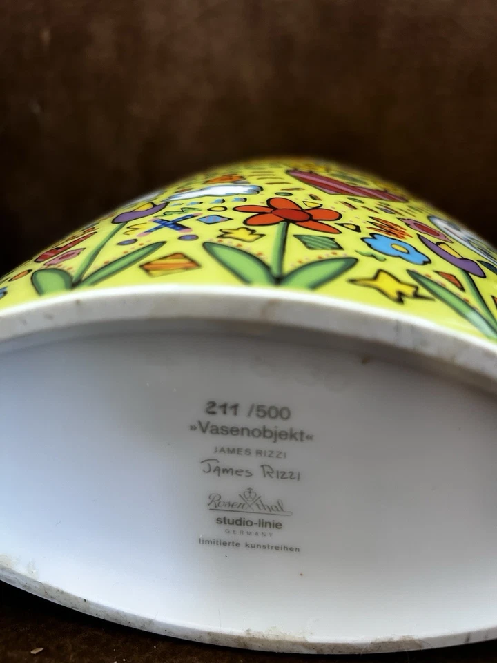 Jarrón objeto James Rizzi Rosenthal jarrón 12" high Studio Line, edición limitada 211/500 Foto 2 de 4