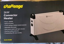 Challenge DL06 2kW Convector Heater, 3 Heat Settings, Thermostat, White