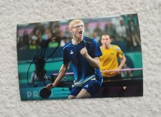 AUTOGRAPHE ORIGINAL FÉLIX LEBRUN PHOTO 10x15 PONGISTE FRANÇAIS TENNIS DE TABLE