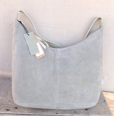 MARGOT Pale Sage Green Suede Leather Gabi Maxi Hobo Bag  NWT