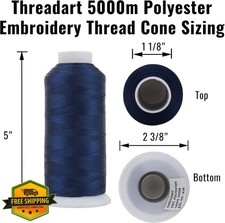 Threadart Polyester Machine Embroidery Thread 5000M Md Burgundy 296