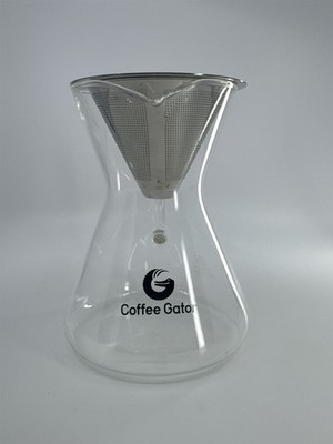 Coffee Gator Glass Pour Over Coffee Maker W/ Metal Mesh Filter
