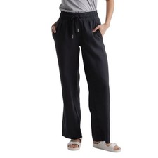 Quince Women's 100% European Linen Wide Leg Relaxed Fit Pants Black Size Small