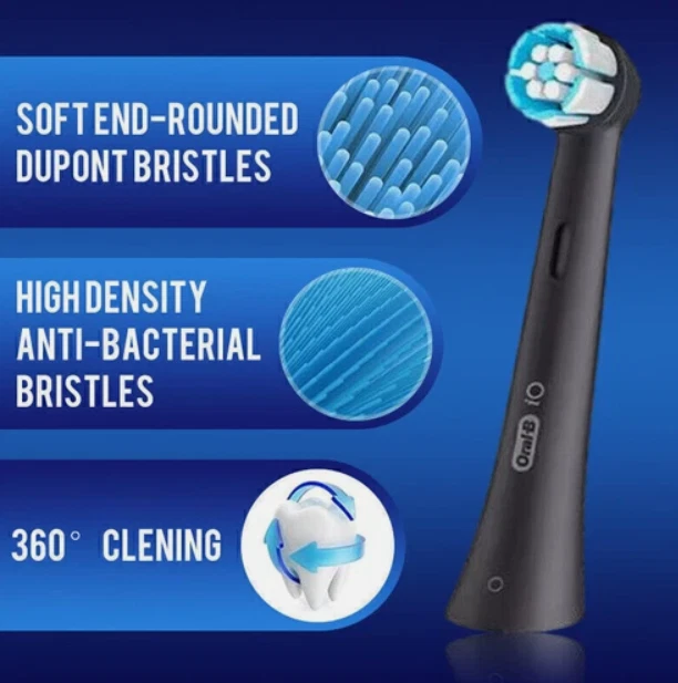 4x Testine Oral-B iO Gentle Nere Ricambi Originali | Compatibili iO Series 4 pz - Imagen 3 de 3