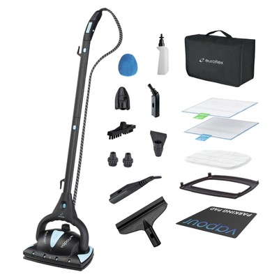 Euroflex Vapour Pro 20-Piece All-in-One Steam Mop with Built-In Portable Steam