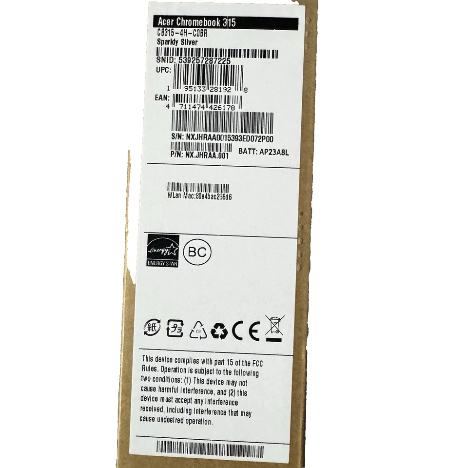 NEW Acer Chromebook 315 15.6" Full HD Laptop Intel Celeron N4500 - 4GB, 64G eMMC - Image 3 of 4