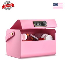 Lock Box for Medication Metal Small Medicine Safe Pill Storage Box Portable M...