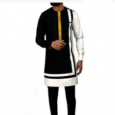 Sample Clothes for Sale Mens African Dashiki Suits Print Nigerian Outfits