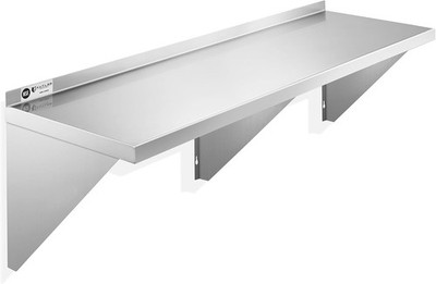 Stainless Steel Shelf 18'' x 60'' NSF Commercial Wall Mount Shelves W/ Backsplash