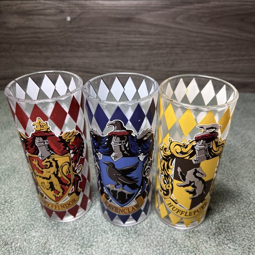 3 Silver Buffalo Harry Potter Hogwarts House Crests Glasses Raveclaw Hufflepuff - Picture 3 of 7