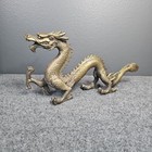 China Chinese Folk Fengshui Brass Metal Lucky Animal Dragon Statue Sculpture 14"