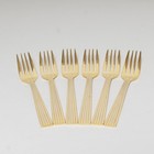 1847 Rogers Bros Gold Plated Salad Dessert Forks Tableware Flatware 6 Piece