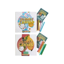 Art 101 Gallery Colorable Canvas Wall Art Sets with Perma Markers 2/Pack