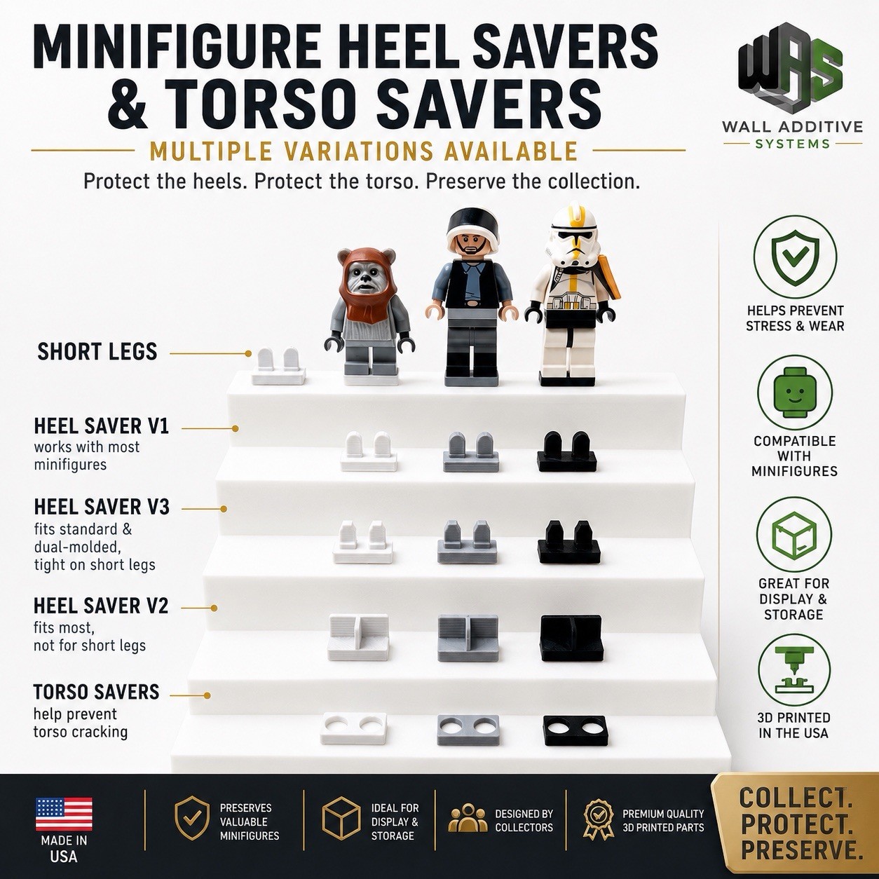 레고 미니피겨 발뒤꿈치 보호대 - 다리 갈라짐 방지, 전시 및 보관용 액세서리 2
