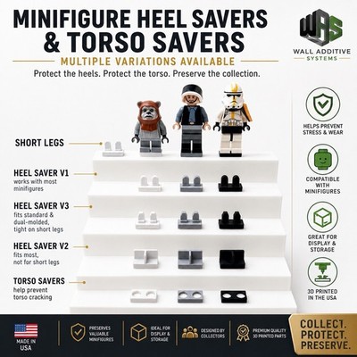 LEGO Minifigure Heel Savers Prevent Leg Cracks, Display & Storage Accessories