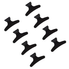8Pcs Professional Hair Salon Clips Durable Reusable Black Sectioning Clips
