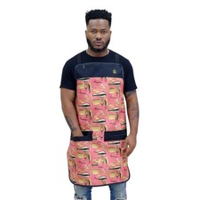 King Midas Hair Stylist Apron Pink  Gold - Adjustable with Pockets