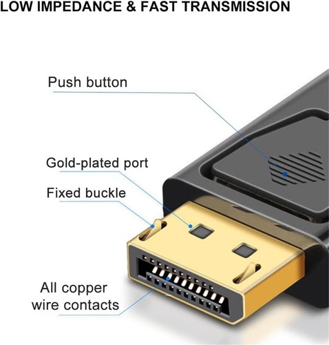 DP to HDMI Adapter Displayport Converter Plug 1080P 4K Ultra HD Audio Video - Photo 5/12