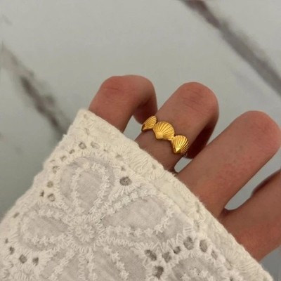 Vergoldete Muschel Muschel Ozean Meer Form Statement Muschel Muschel Sommer Ring