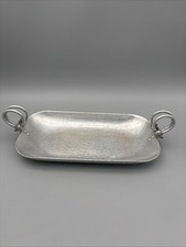 B.W. Buenilum Vintage Hammered Aluminum Dish with Fancy Scrolled Handles -1950s