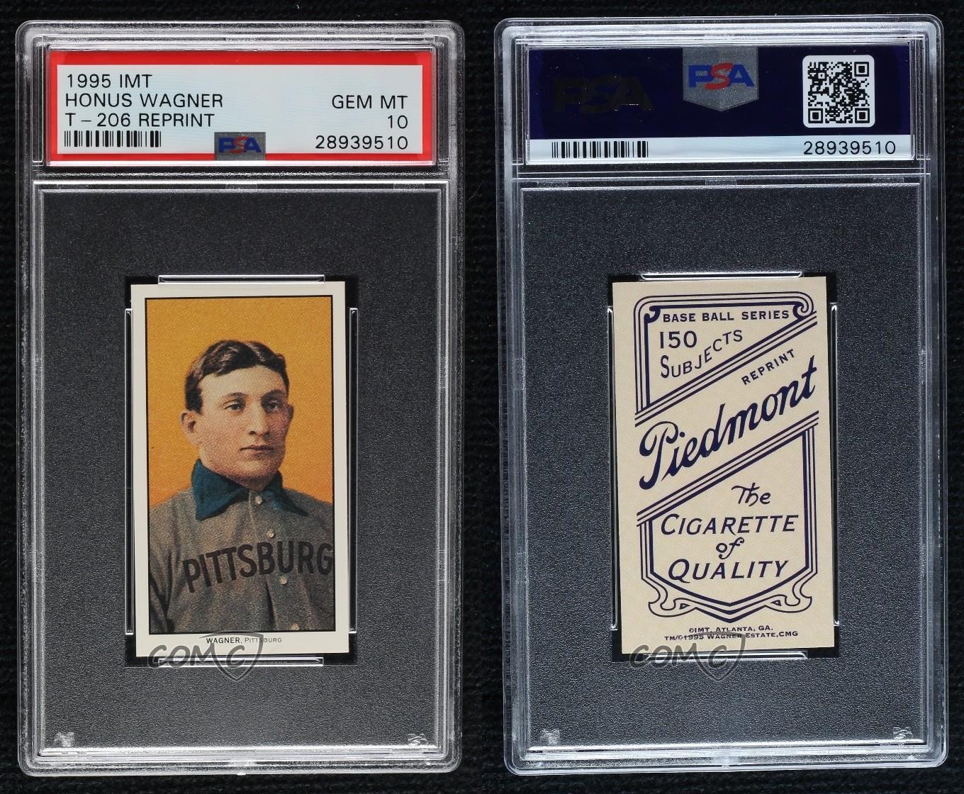 1995 IMT Honus Wagner T206 Reprint Honus Wagner PSA 10 GEM MT HOF view 3