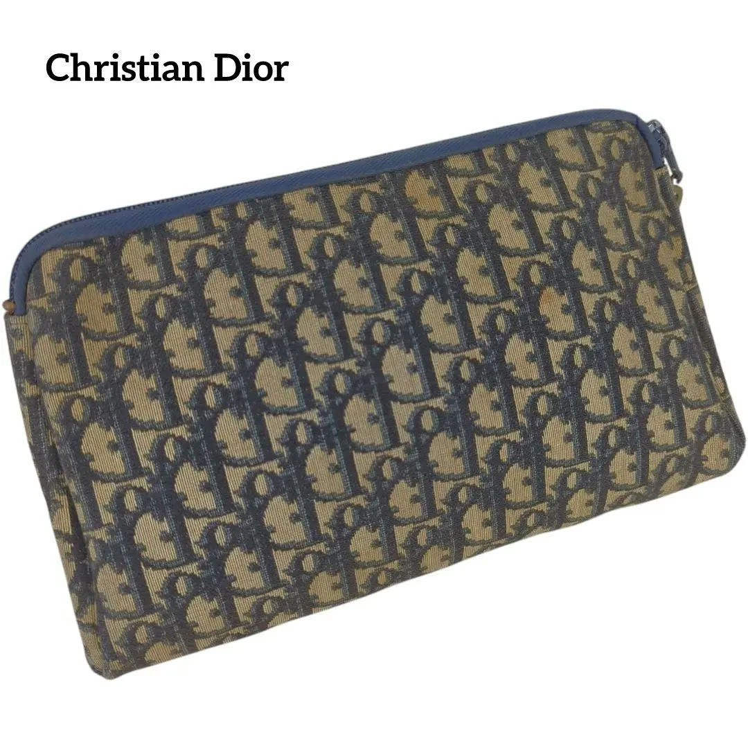 Christian Dior Trotter Pochette Pochette Pochette Toile Cuir Vintage Authentique Japon