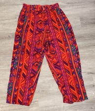 Vintage 80s Parachute Muscle Gym Pants MC Hammer Baggy Small B.G Basics Rayon