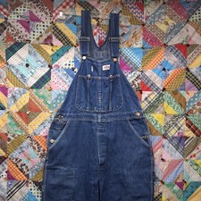 Vintage Dickies Overalls Mens 36x31 Denim Blue Jeans Bib Dungarees Carpenter