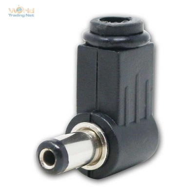 DC-Stecker abgewinkelt 2,1/2,5mm x 5,5mm Hohlstecker Lötanschluss, Winkelstecker