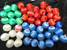 49 Multi Satin Spun Silk Sheen Plastic Christmas Balls Ornaments Lot 1.25" D5104